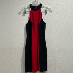 Women's G by Guess Dress Red Black Colorblock Size Small S Bodycon
